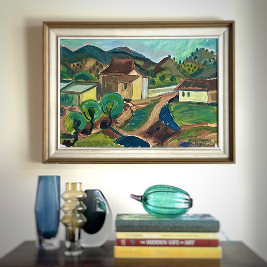 Vintage Art Original Landscape Oil Painting From Sweden