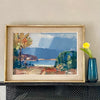 Mid Century Original Landscape Oil Painting From Sweden by L Falk