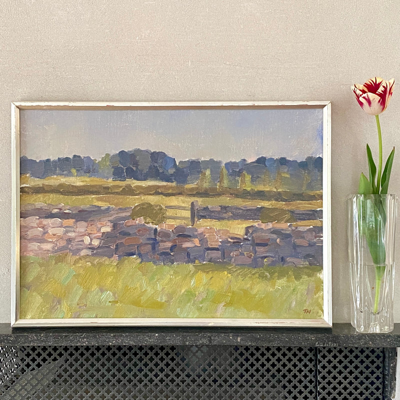 Vintage Landscape Oil Painting by T Nilsson from Sweden