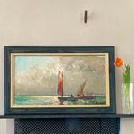 Vintage Framed Original Seascape Oil Painting  by K Norman