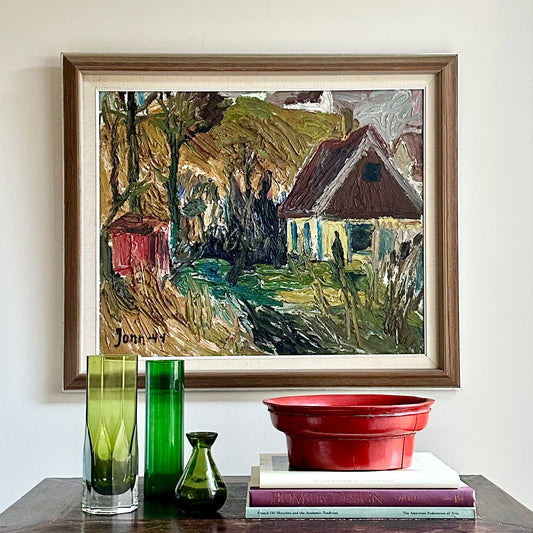 Vintage Art Original Oil Painting by G Jonn From Sweden 1944
