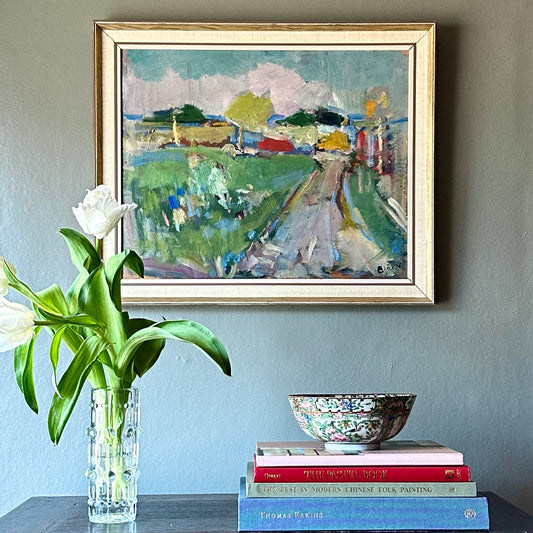 Colorful Vintage Original Landscape Oil Painting From Sweden