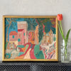 Cityscape Oil Painting Mid Century From 1954 Sweden