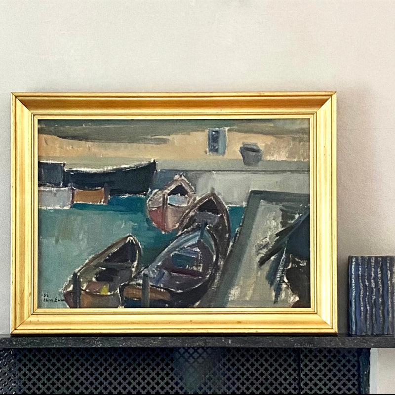 Mid Century Oil Painting By A Erwö Sweden