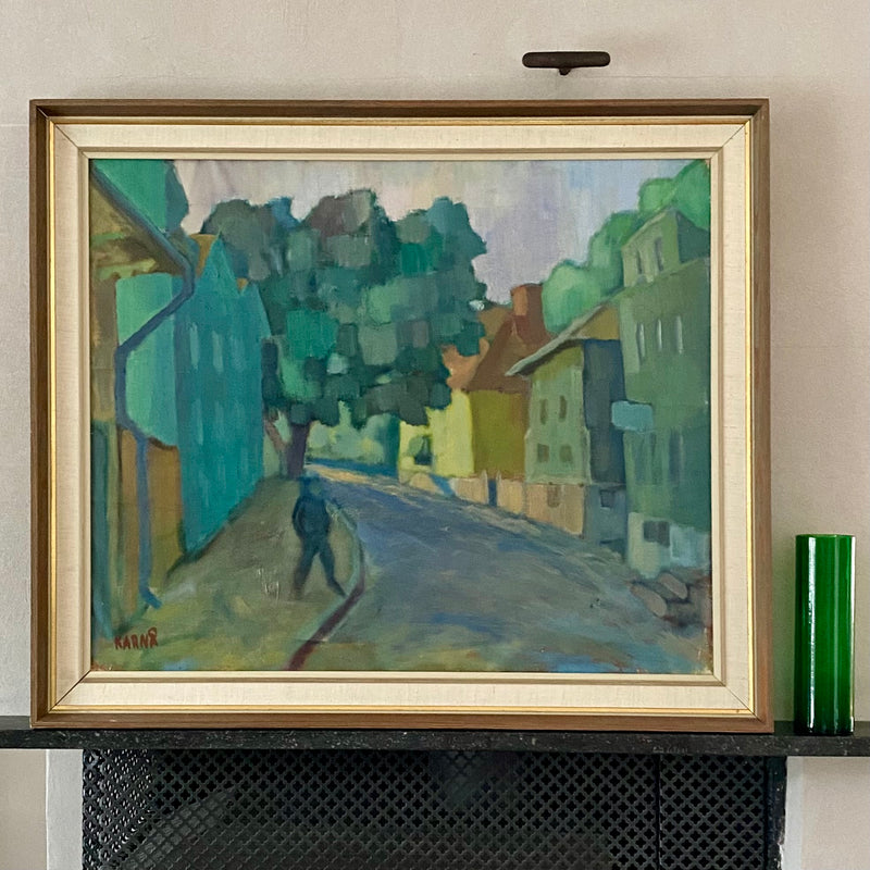 Original Oil Painting Vintage Mid Century By Karnå Sweden