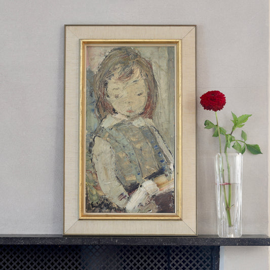Swedish Vintage Portrait Oil Painting From Sweden By E Brandt