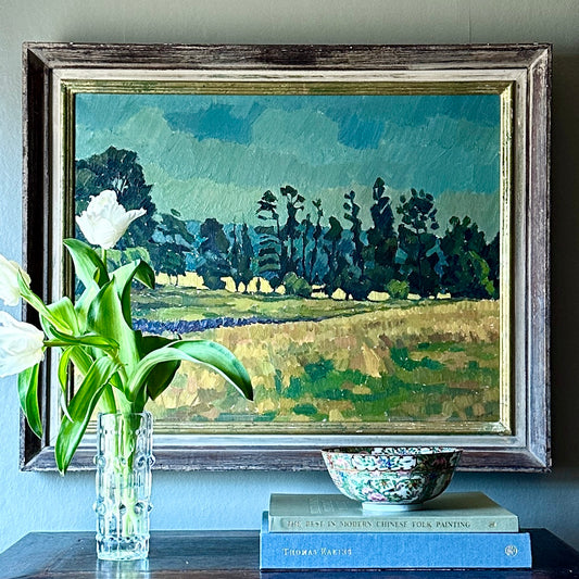 Mid Century Original Landscape Oil Painting From Sweden