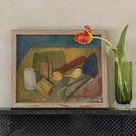 Mid Century Vintage Still Life Oil Painting By Bengt Delefors Sweden