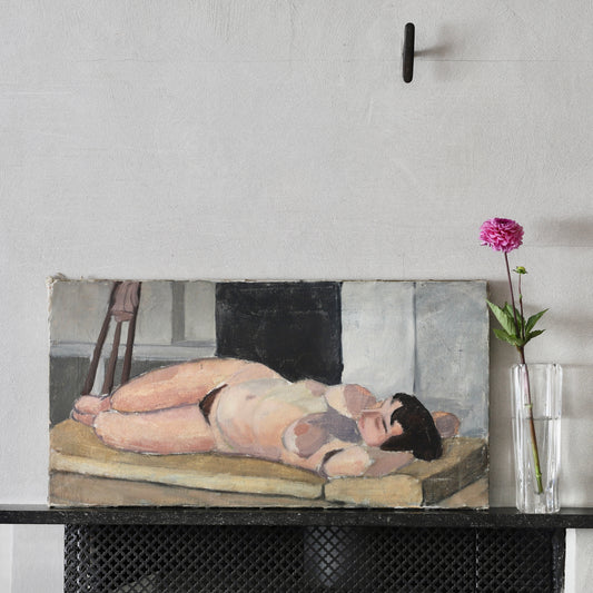 Original Vintage Figurative Oil Painting From Sweden