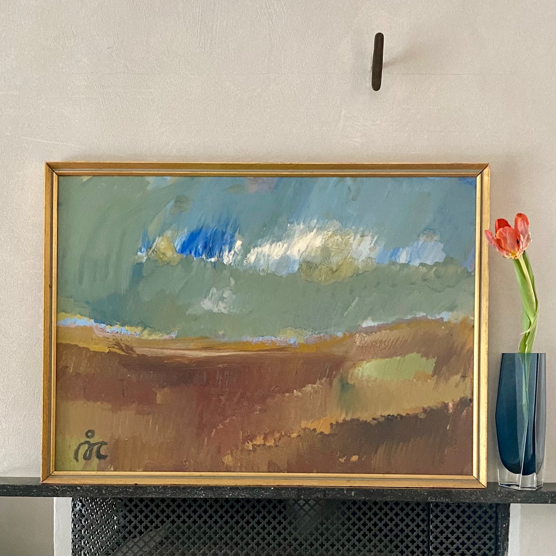 Vintage Art Room Mid Century Landscape From Sweden Signed ÅC