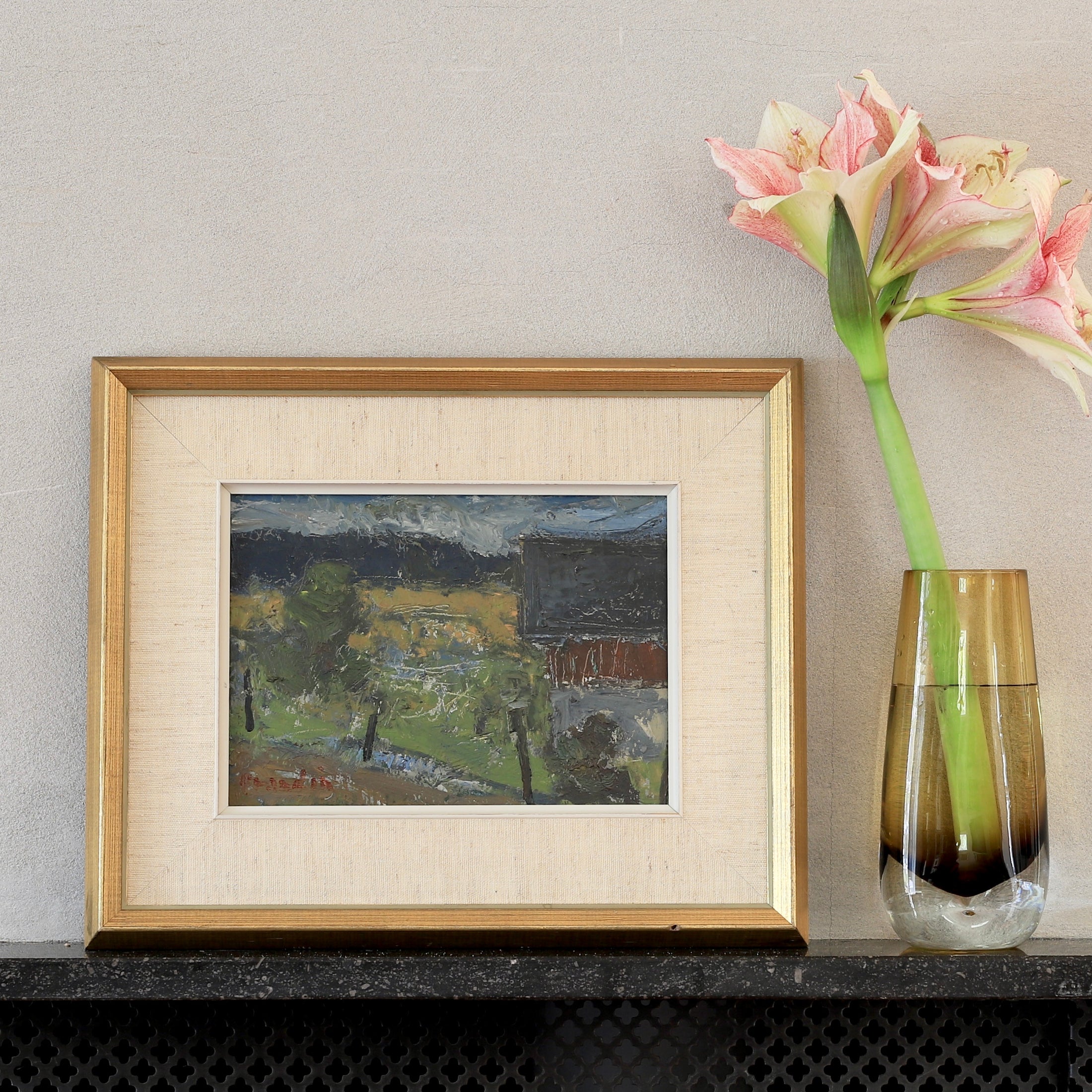 Vintage Landscape Oil Painting by Svän Grandin Sweden