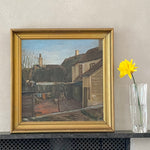Antique Cityscape Oil Painting by A Larsen from Sweden