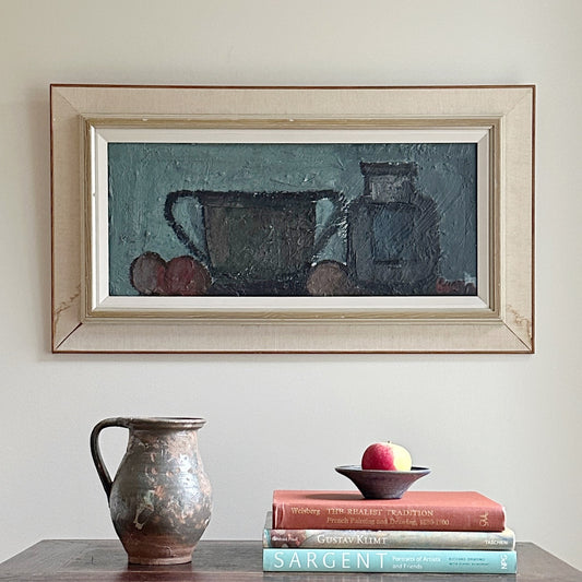 Mid Century Original Oil Painting From Sweden by K Christensen