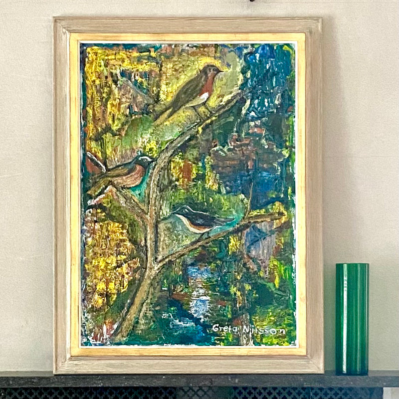 Original Mid Century Oil Painting From Sweden by G Nilsson