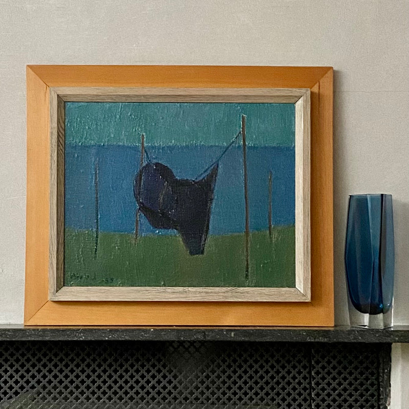 Mid Century Oil Painting from Sweden By Börje A 1955