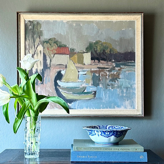Original  Oil Painting Vintage Mid Century By B Hillgrund Sweden