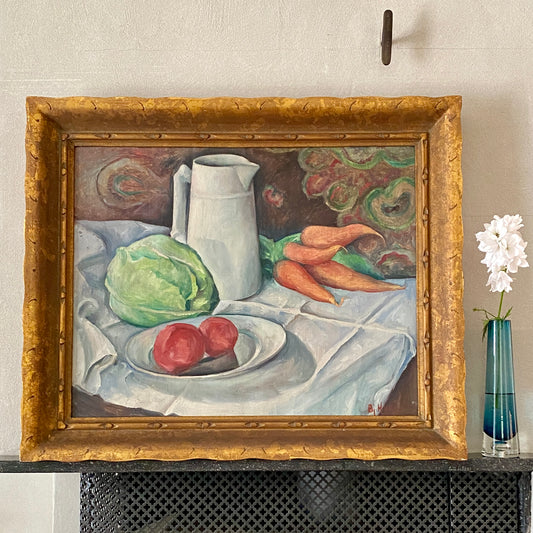 Original Antique Still Life Oil Painting from Sweden