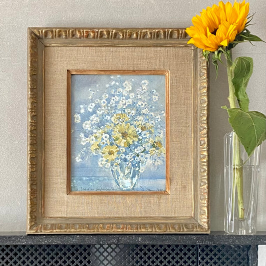 Mid Century Vintage Watercolor By E Ollers From Sweden