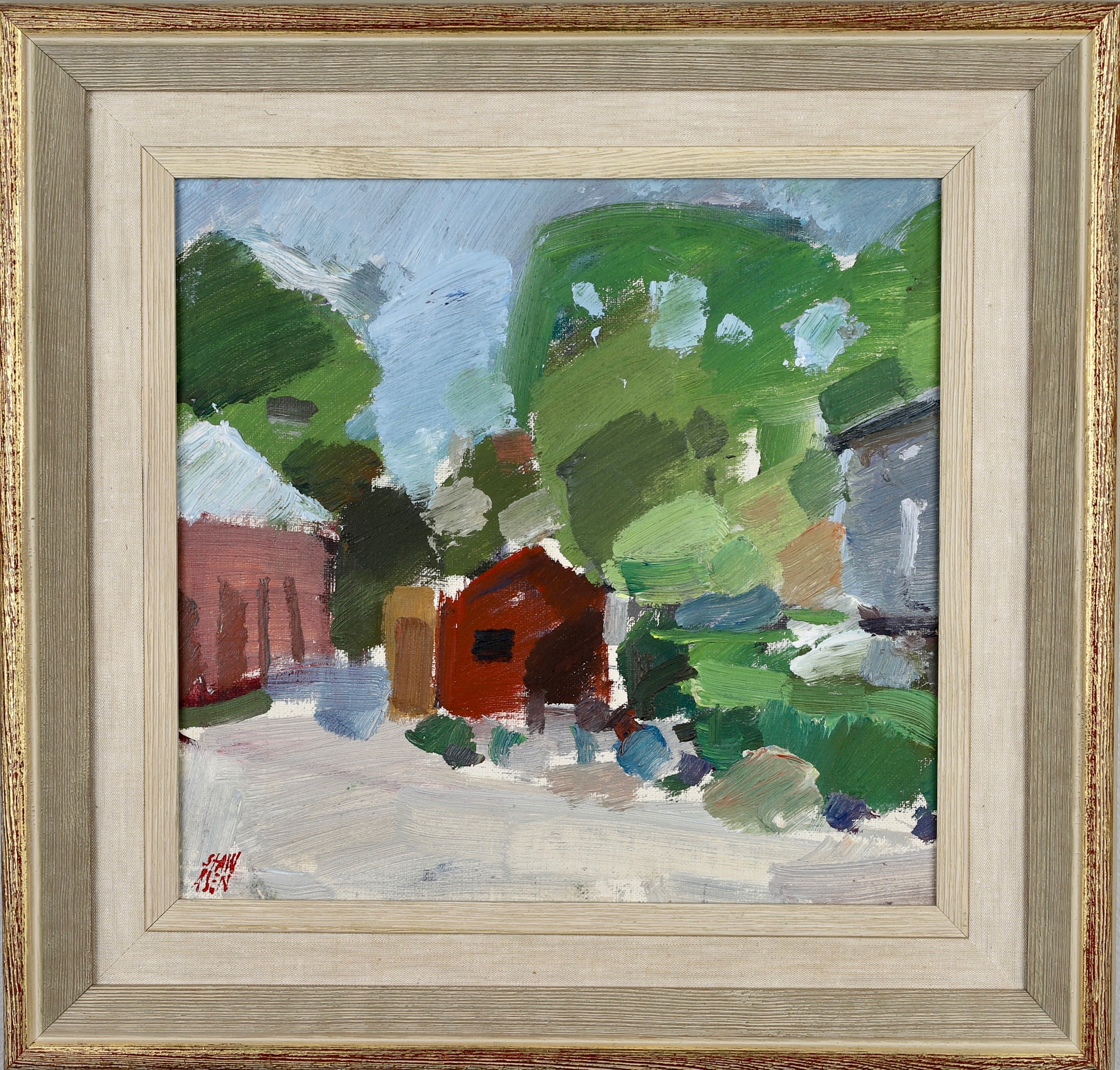 Mid Century Oil Painting Vintage Art Room by G Stawåsen Sweden