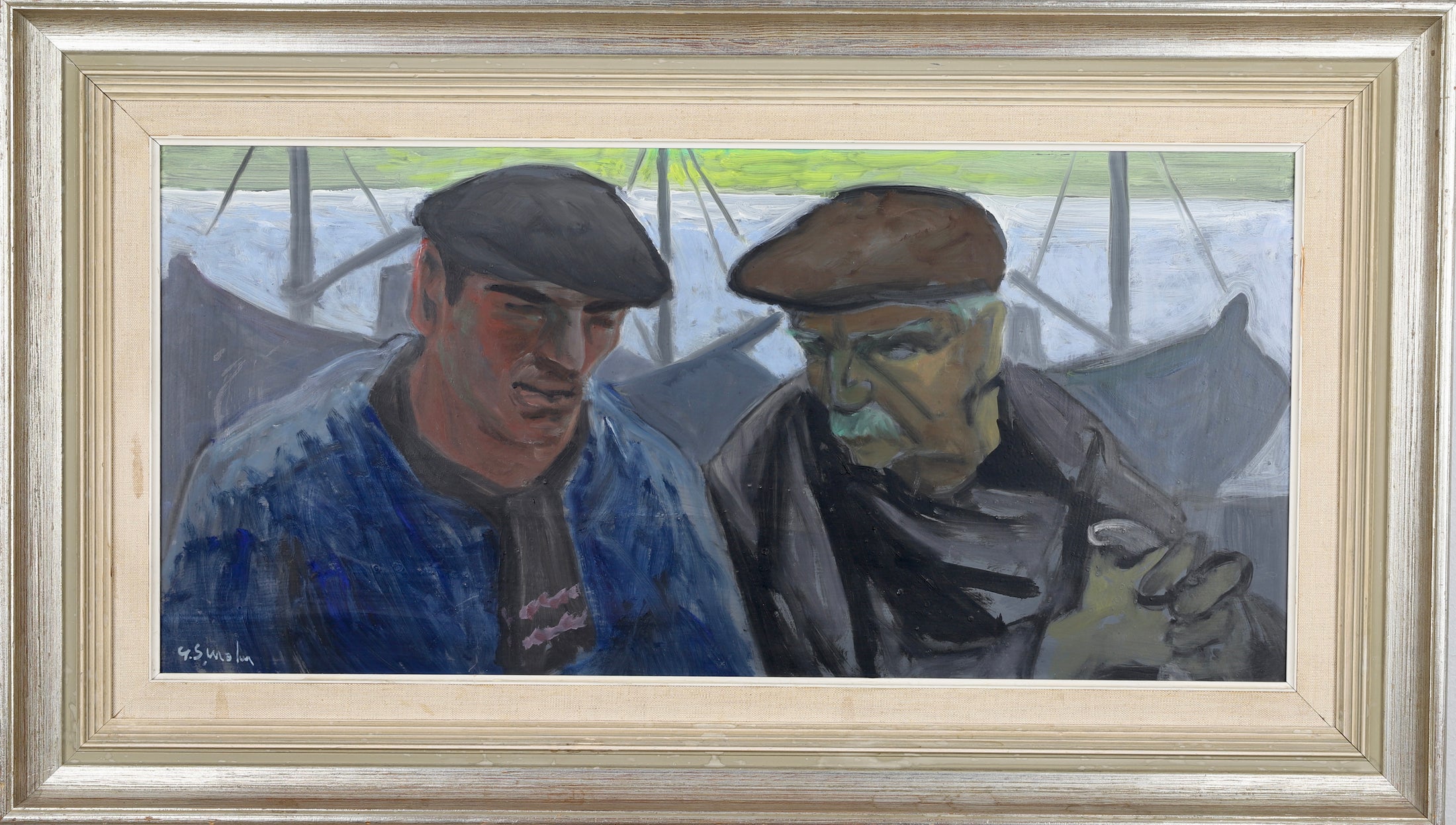 Original Oil Painting Vintage Mid Century From Sweden By GS Malm