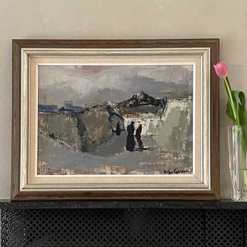 Mid Century Original Oil Painting From Sweden By Helge Cardell