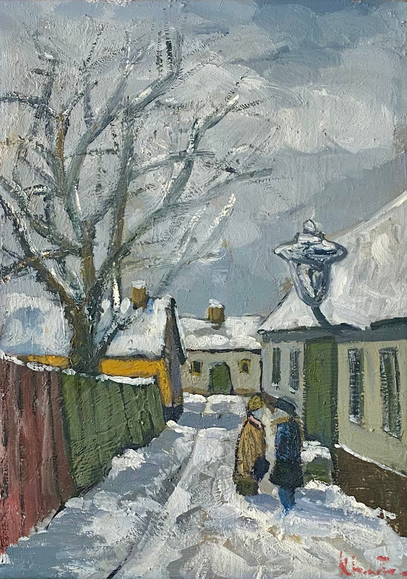 Vintage Mid Century Oil Painting From Sweden By Kai Christensen