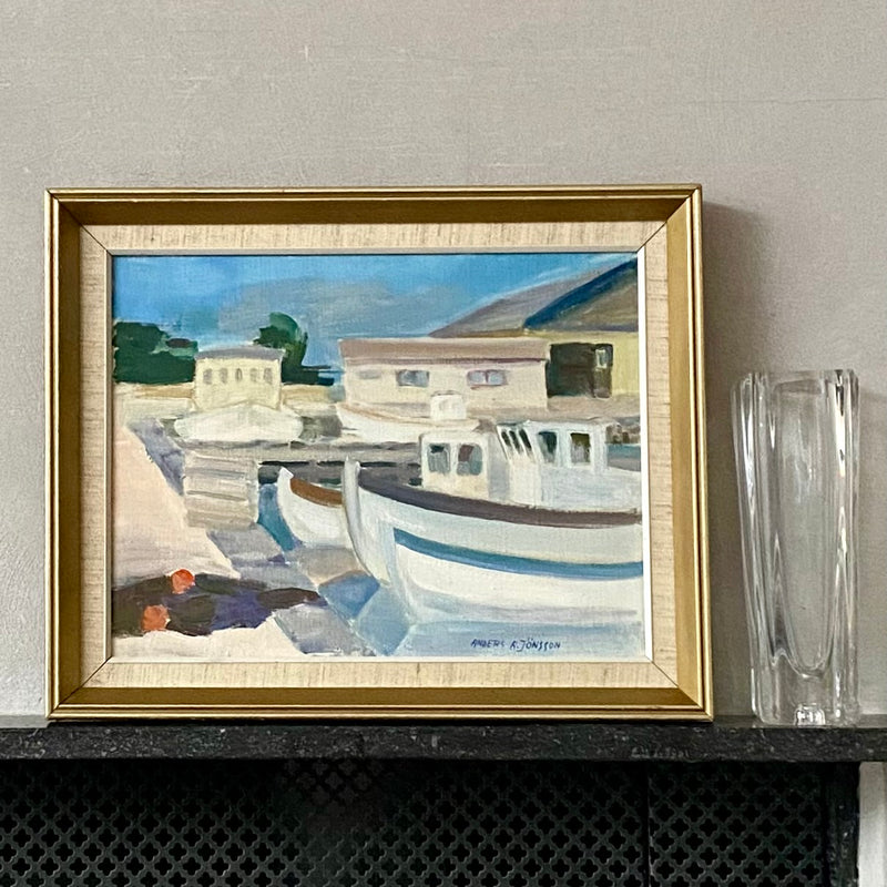 Vintage Mid Century Oil Painting By A A Jönsson Sweden