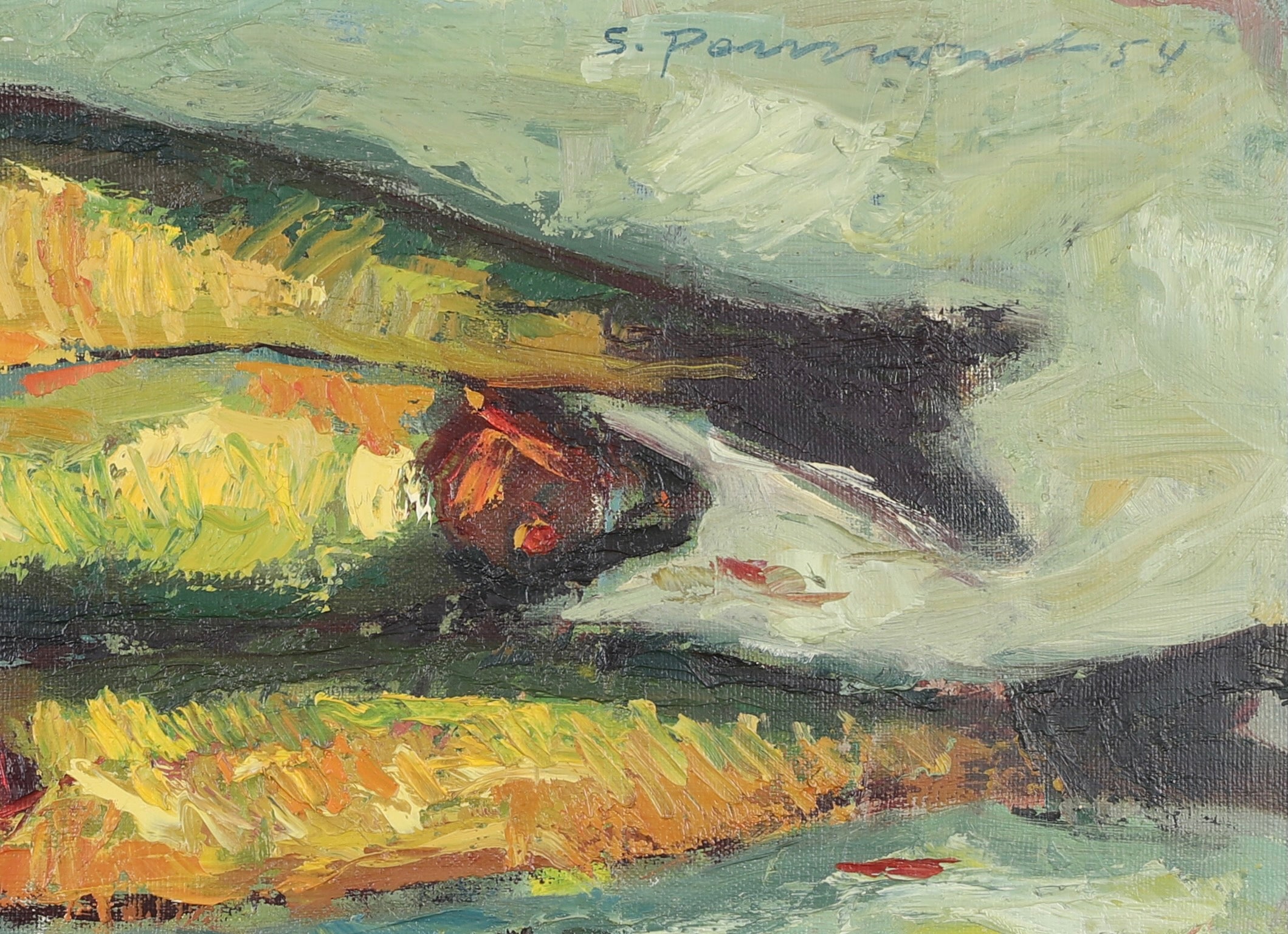 Mid Century Original Still Life Oil Painting By S Persson
