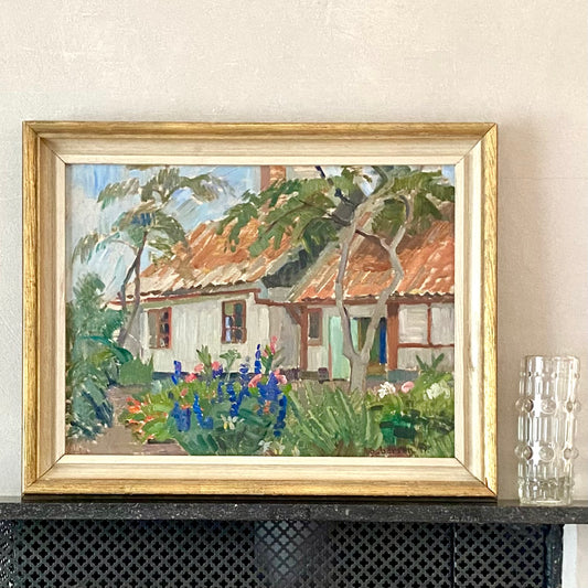 Mid Century Original Oil Painting by A Larsen 1944