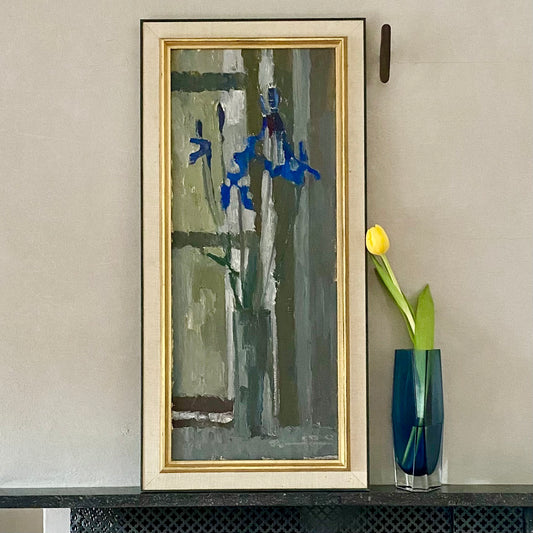 Mid Century Original Still Life Oil Painting from Sweden 1962 Gunnar Persson