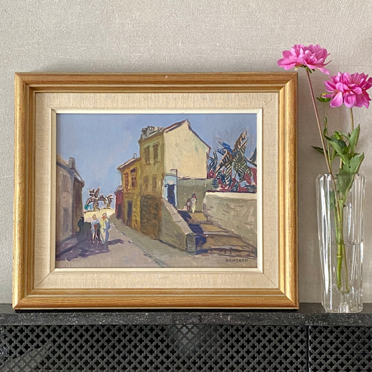 Mid Century Vintage Oil Painting From Sweden by Hamborn