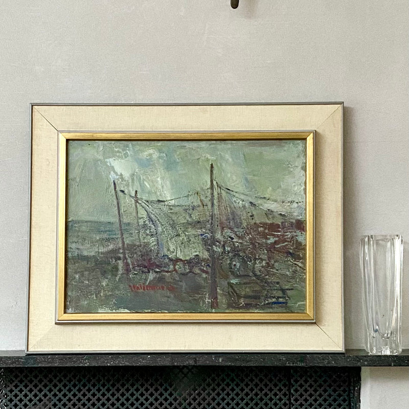 Mid Century Oil Painting from Sweden By A W Larsson
