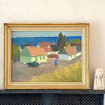 Mid Century Coastal Oil Painting from Sweden By S Holmquist