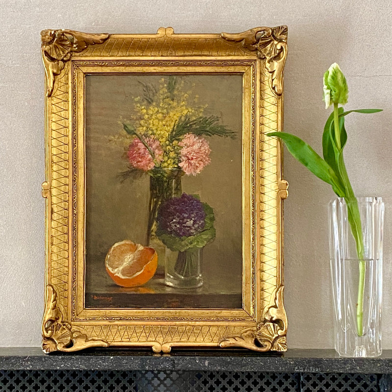 Original Antique Still Life Oil Painting from Sweden