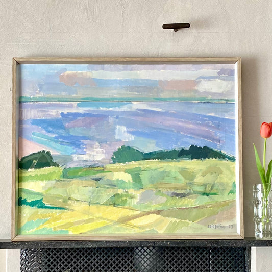 Framed Mid Century Oil Painting by Listed Artist E Julius Sweden