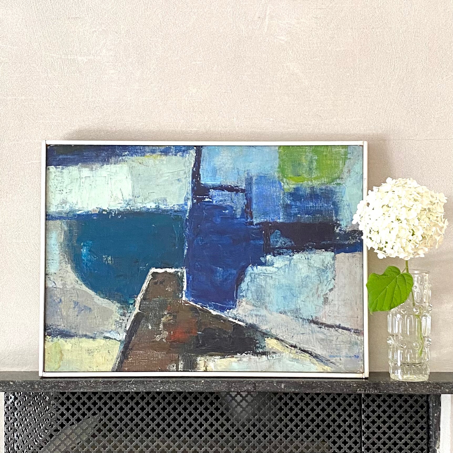 Mid Century Original Oil Painting From Sweden by I Walterström