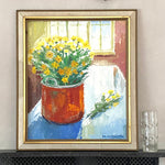 Vintage Art Room Original Still Life Oil Painting by E Täckström Sweden