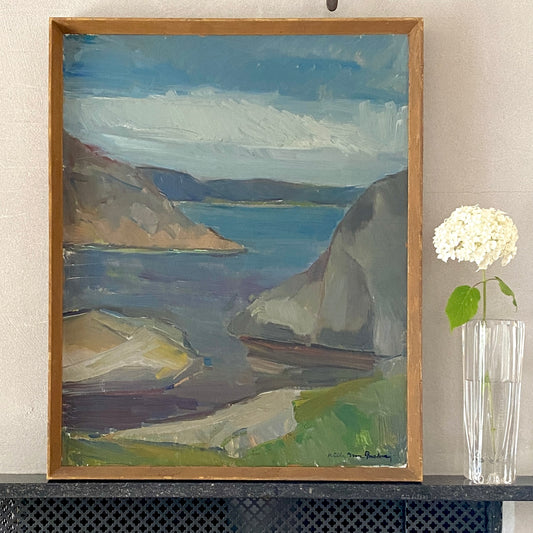 Mid Century Original Landscape Oil Painting From Sweden