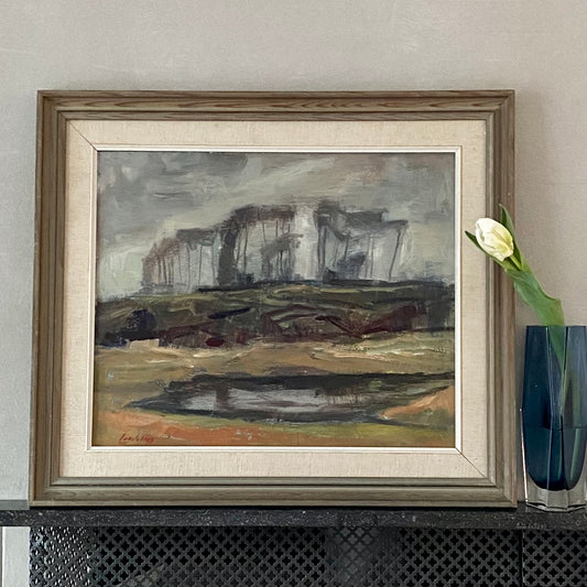 Vintage Mid Century Oil Painting By B Landelius Sweden