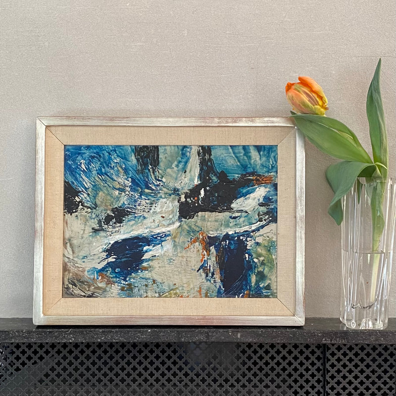 Mid Century Abstract Oil Painting By Torsten Hult Sweden