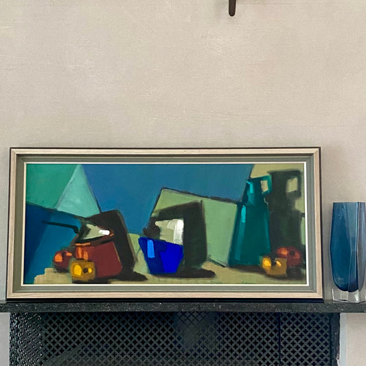 Mid Century Original Still Life Oil Painting From Sweden