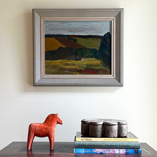 Vintage Art Sweden Mid Century Original Landscape Oil Painting