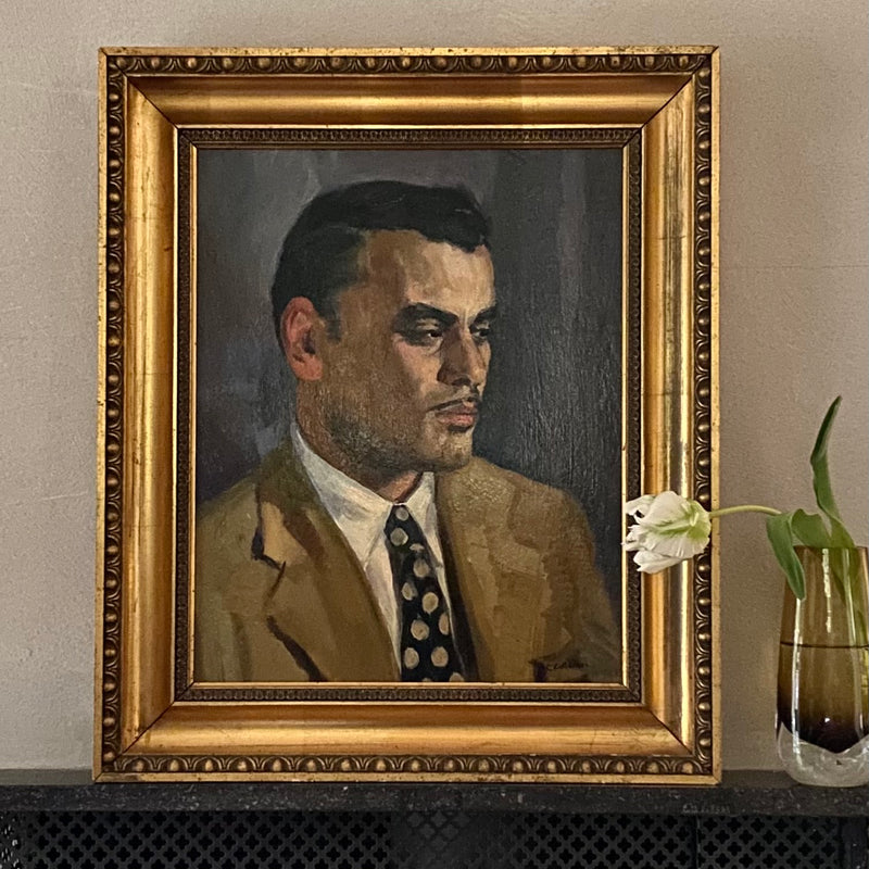 Vintage Man's Portrait From Sweden Dated 1930 Vintage Art Room
