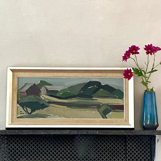 Mid Century Landscape Oil Painting By Allan Erwö 1960 Sweden