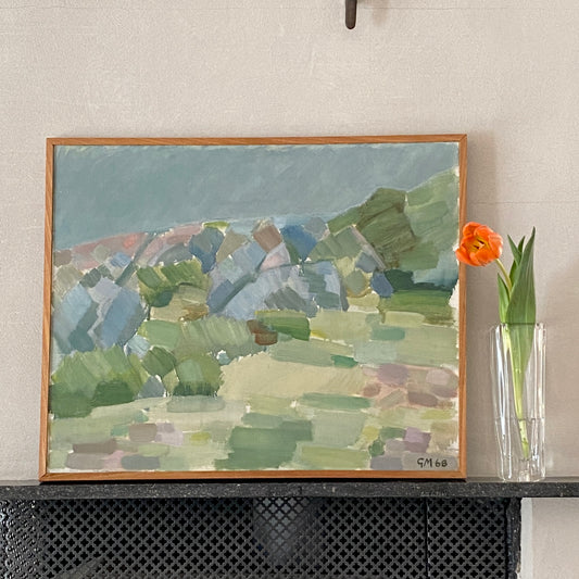 Mid Century Original Oil Painting From Sweden By G Magnusson 1968