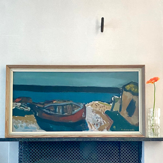 Original Vintage Mid Century Oil Painting from Sweden by G Ekdahl