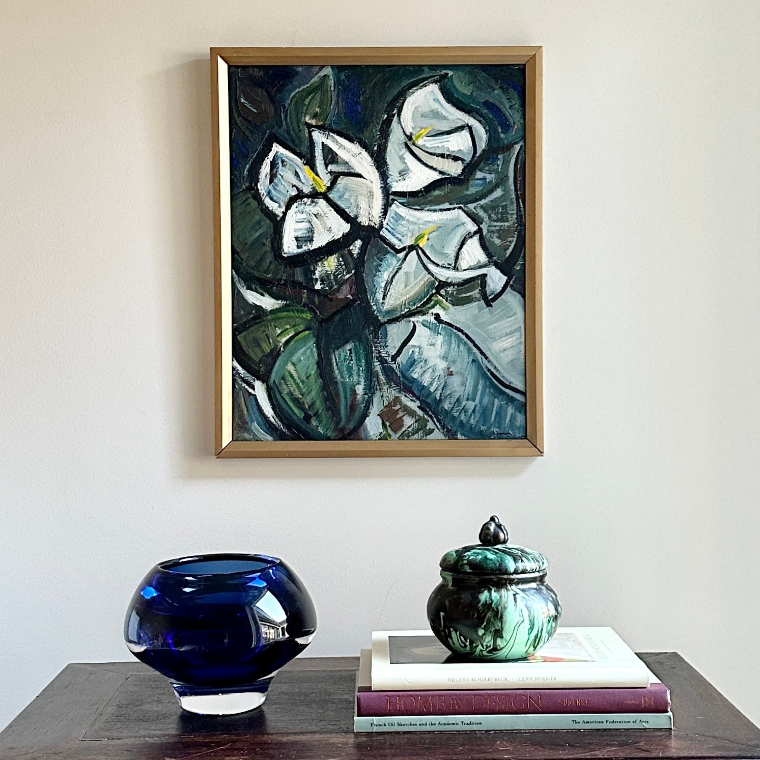 Vintage Mid Century Still Life Oil Painting from Sweden