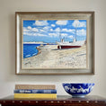 Load image into Gallery viewer, Mid Century Original Coastal Oil Painting From Sweden by E Ljungberg 1969
