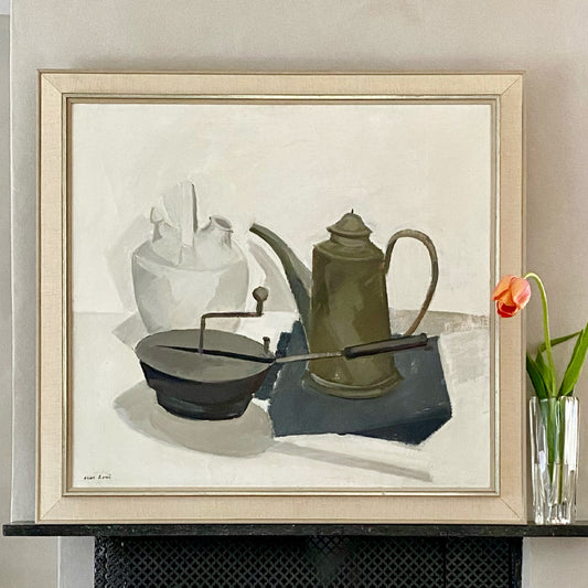 Mid Century Original Vintage Oil Painting By Allan Erwö Sweden