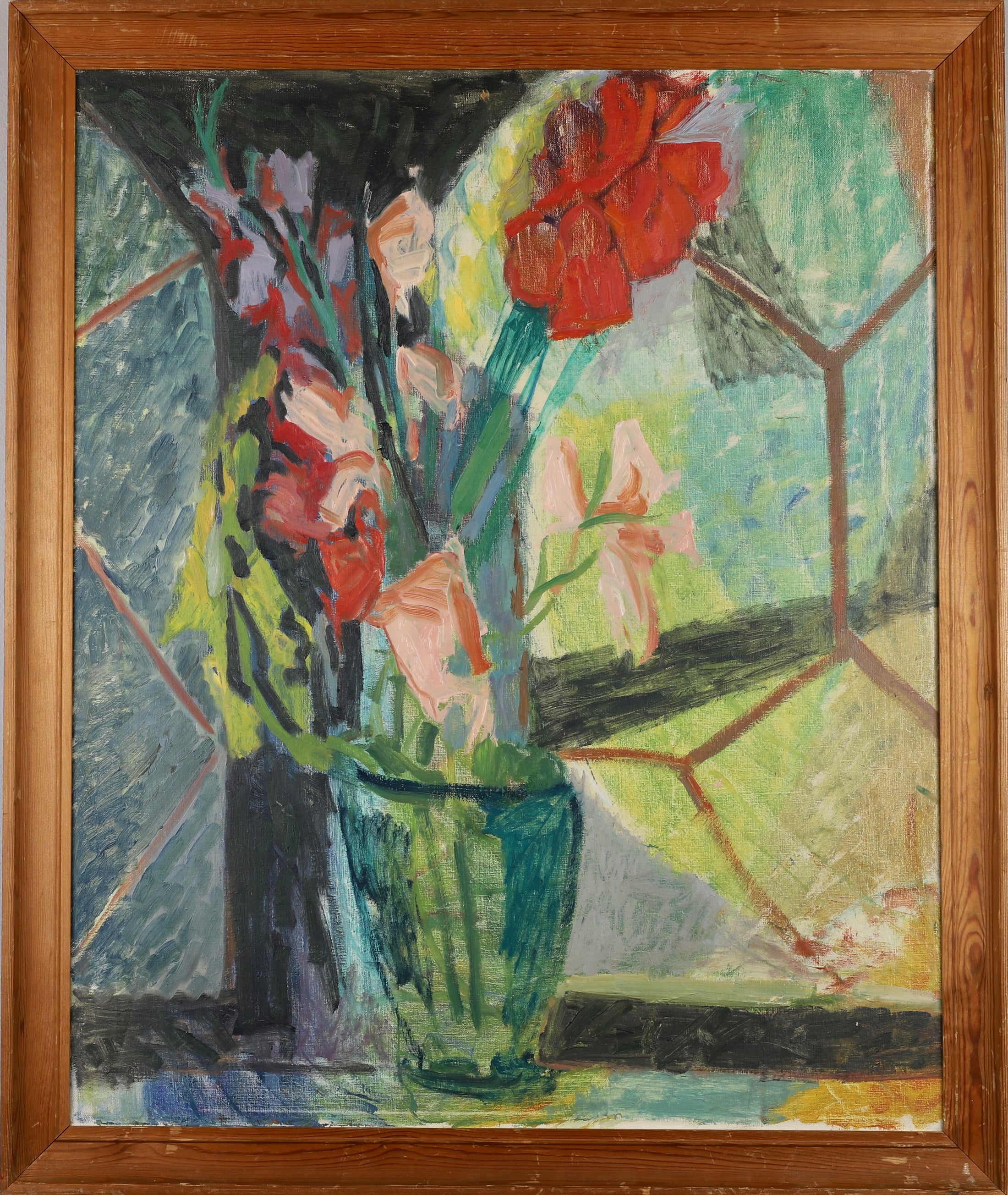 Original Mid Century Still Life Oil Painting From Sweden